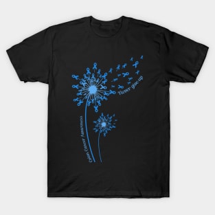 Dandelion Colon Cancer Awareness Never Give Up T-Shirt